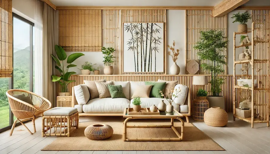 Bamboo Themed Living Room Cover