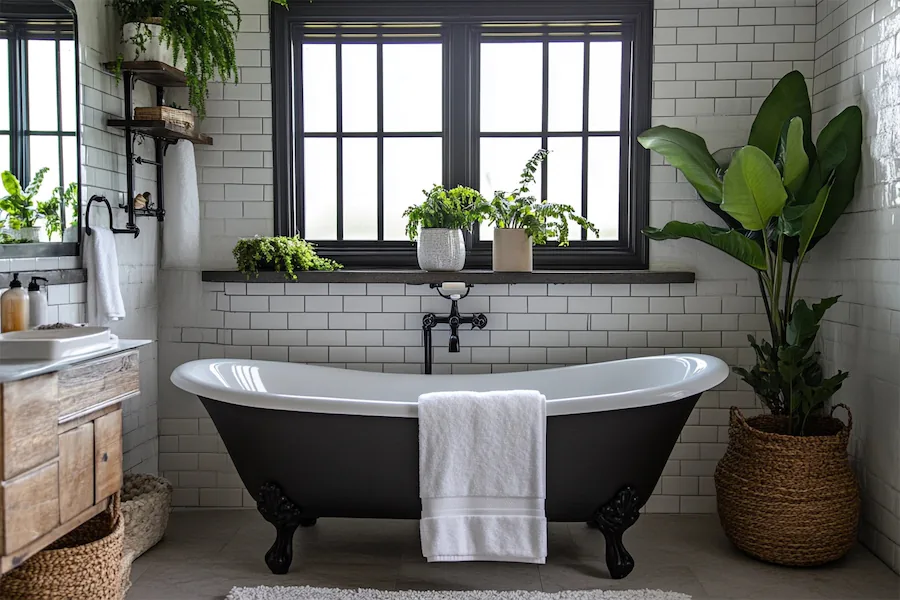 Black Accents Bathroom Cover