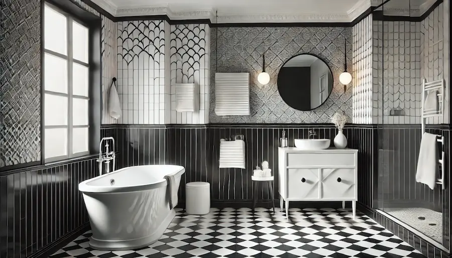 Black And White Bathroom Cover