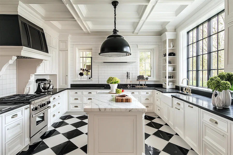 Black And White Kitchen Cover