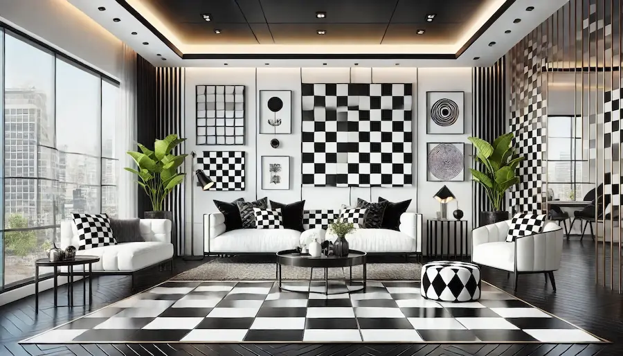 Checkerboard Living Room Cover