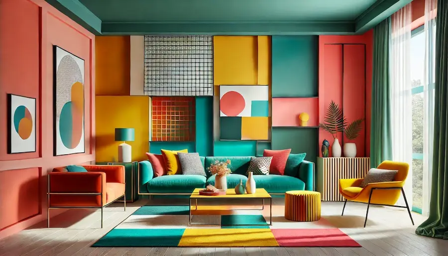 Color Block Living Room Cover