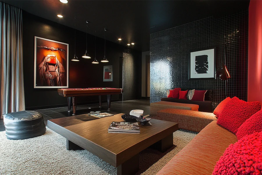 Contemporary Eclectic Entertainment Room Cover