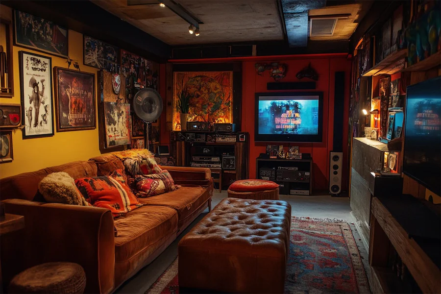 Eclectic Modern Entertainment Room Cover