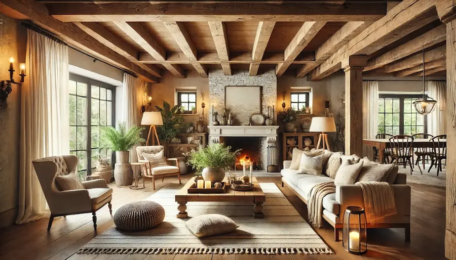 Exposed Beam Living Room Cover