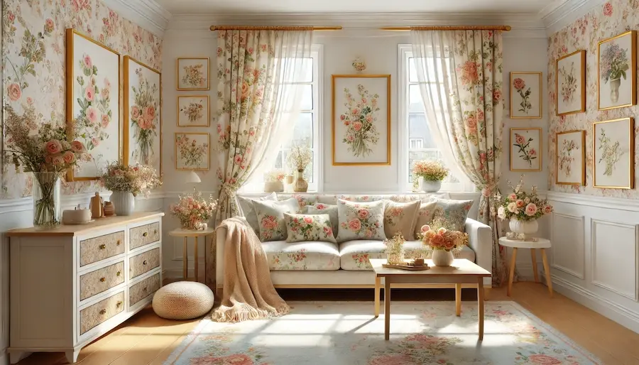 Floral Theme Living Room Cover