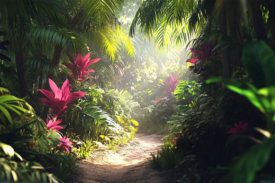 Lush Tropical Garden Cover