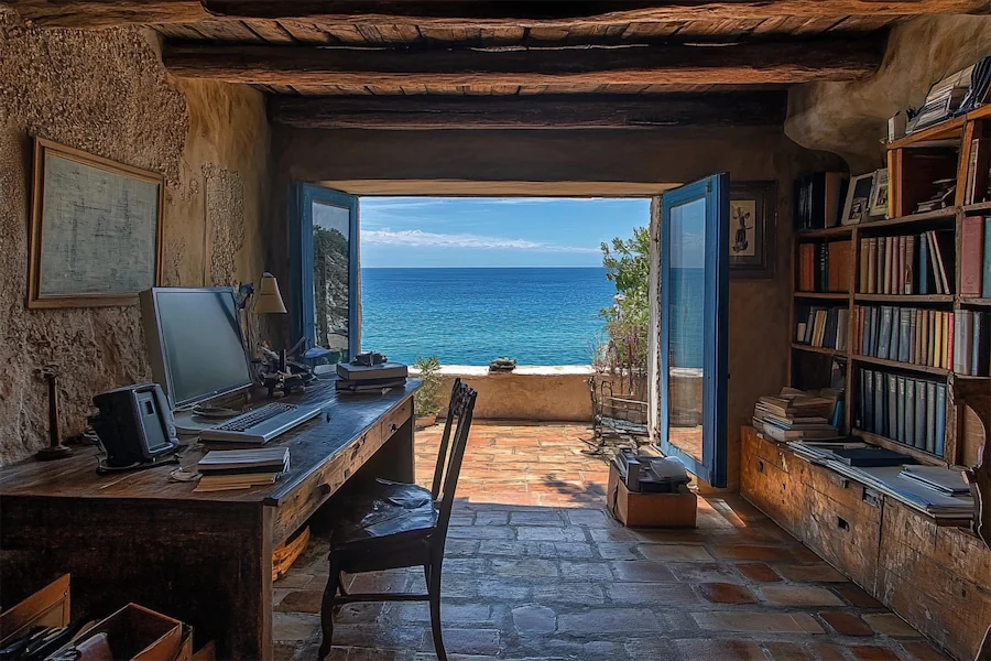 Mediterranean Coastal Office Room Cover