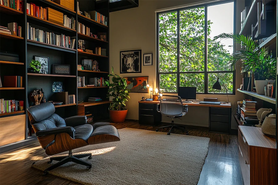 Mid Century Modern Loft Office Room Cover