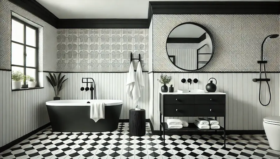 Monochrome Bathroom Cover