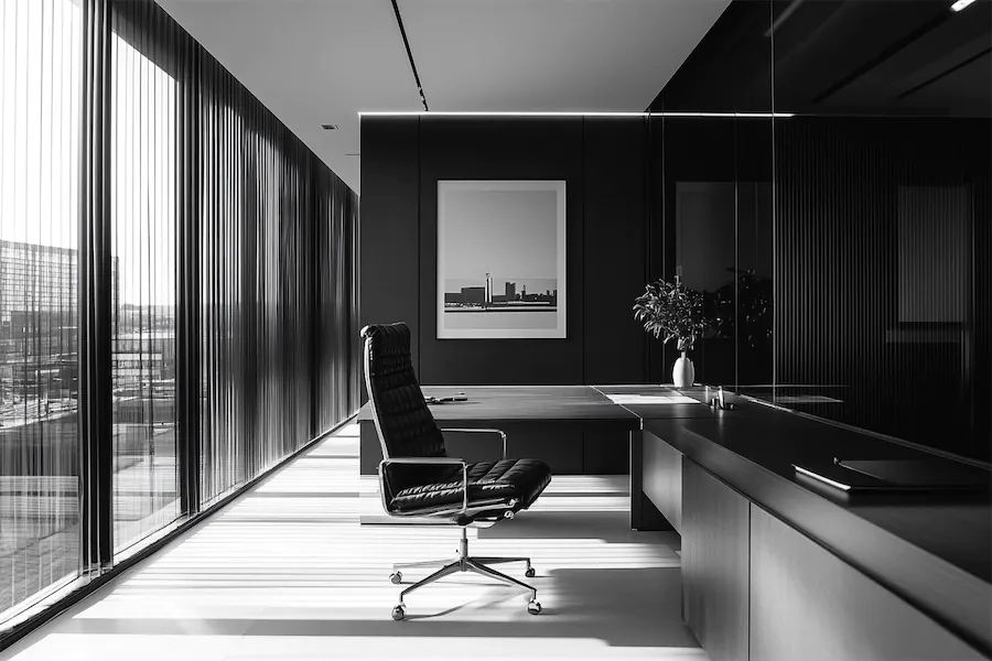 Monochrome Office Room Cover