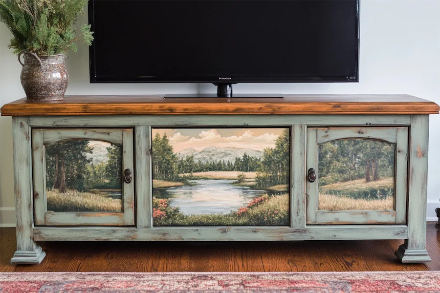 Painted TV Stand Cover