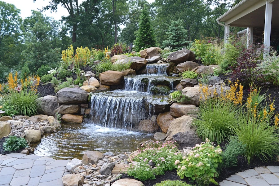 Serene Waterfall Garden Cover