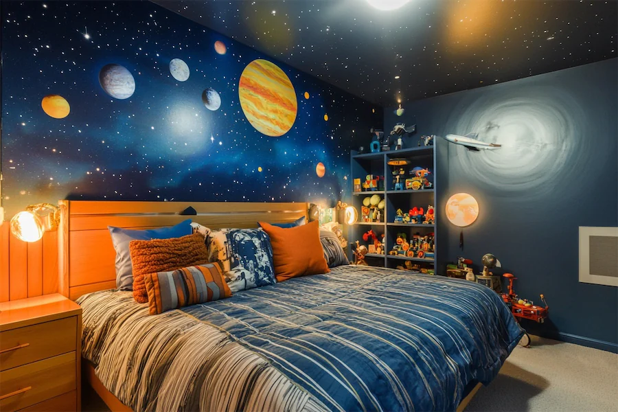 Space Themed Kid Room Cover