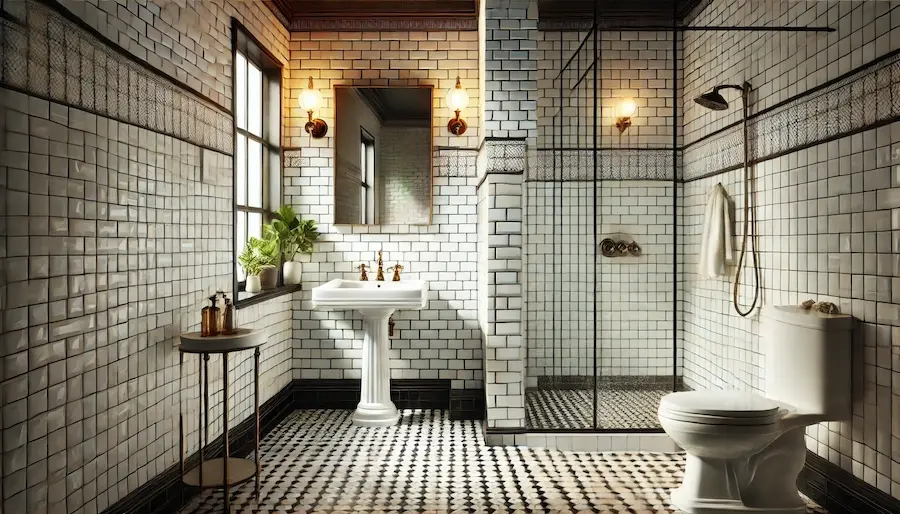 Subway Tile Bathroom Cover