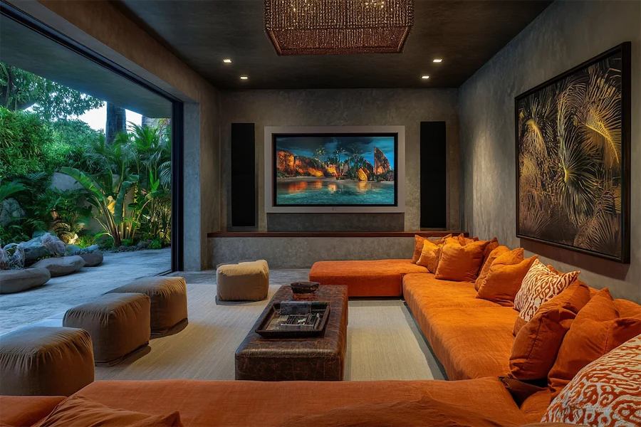 Tropical Modern Entertainment Room Cover