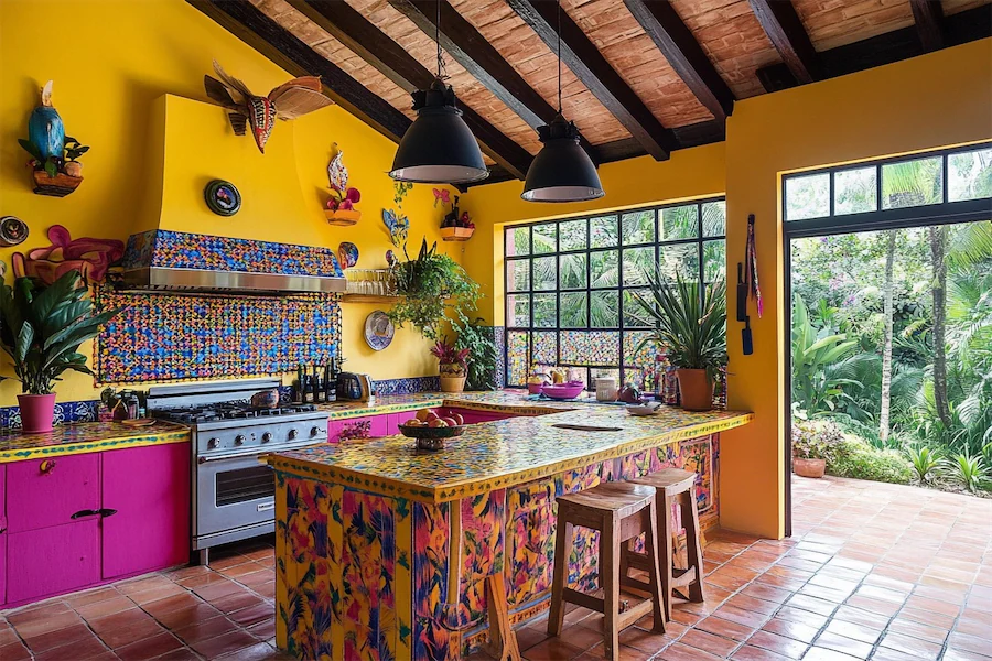 Vibrant Tropical Kitchen Cover