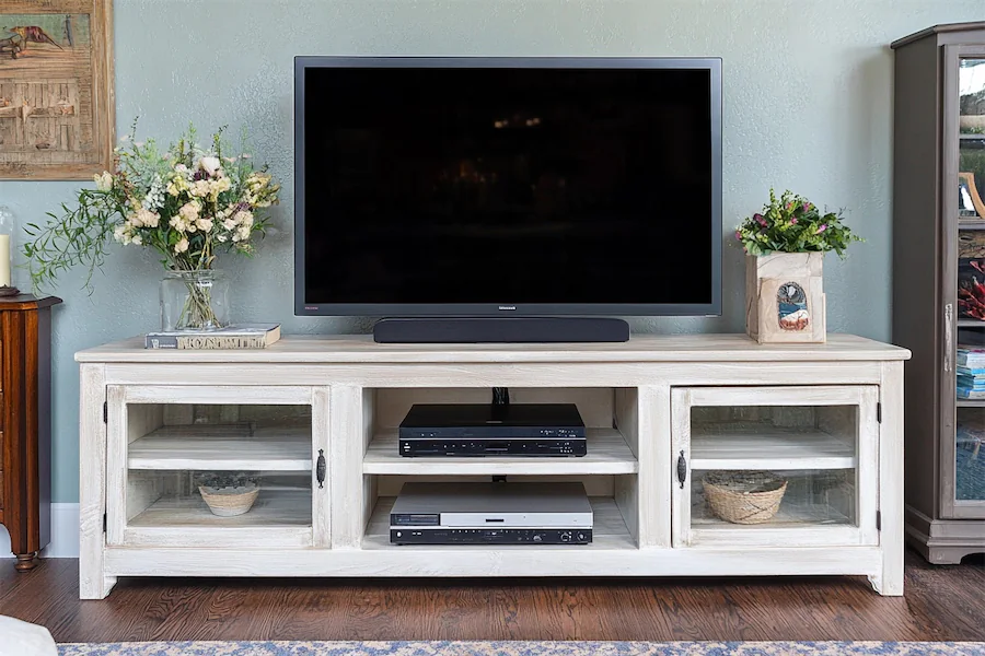 Whitewashed TV Stand Cover